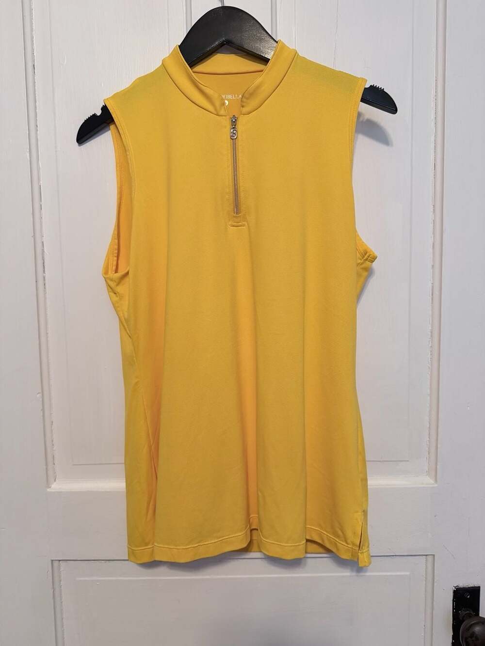Sofibella Women's Sleeveless Zip-Front Mock Neck Athletic Polo Shirt XL
- Yellow